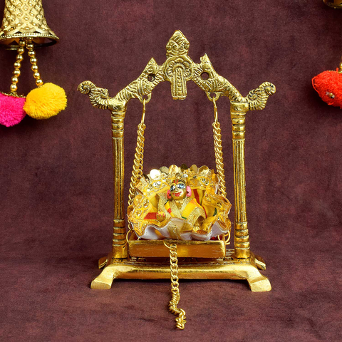 Elegant Metal Laddu Gopla Jhula For Janamshatmi