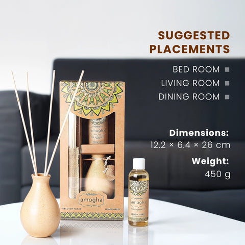 Amogha Lemon Grass Reed Diffuser Set