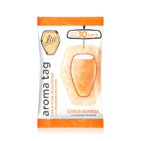Citrus Sunrise Aroma Tag | Spill-Free Freshness Anywhere