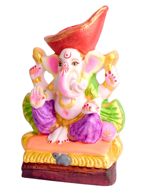 10.5 Inch Padmasana Ganpati With Mavala Pagdi