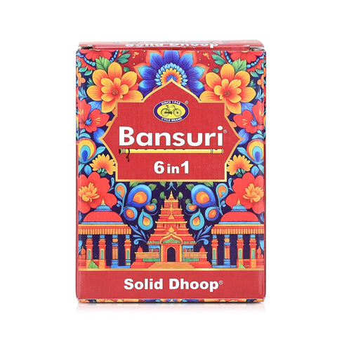 Bansuri 6 in 1 Solid Dhoop | Long - Lasting Fragrance for Puja & Home