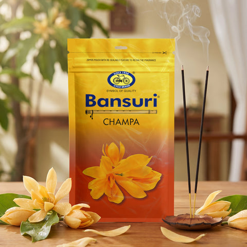 Bansuri Agarbatti Combo Pack of 3 - Chandan, Rose, Champa Natural Fragrance (250gm per pack)