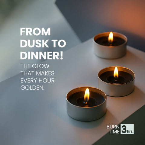 IRIS Celeste Black Oudh Scented Tealight Candles