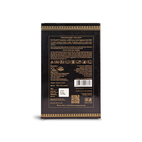 IRIS Celeste Black Oudh Scented Tealight Candles