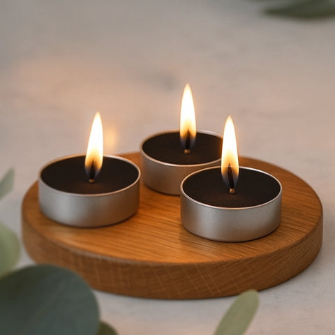 IRIS Celeste Black Oudh Scented Tealight Candles