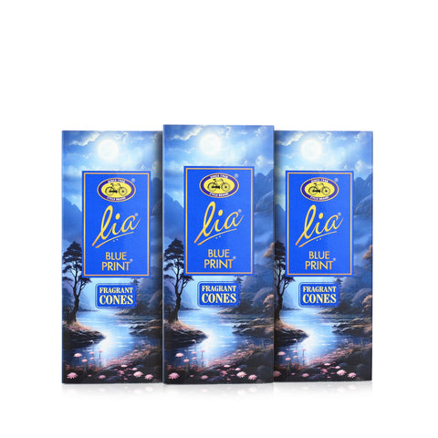 Blue Print Pack of 3 Incense Cones - Lia Connoisseur Series