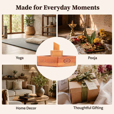 2-in-1 Steamer Boat Wooden Incense Holder & Ash Catcher | Agarbatti Stand & Incense Cone Holder | Heat Resistant, Easy to Clean | Ideal for Pooja, Meditation, Yoga, Home & Office Decor