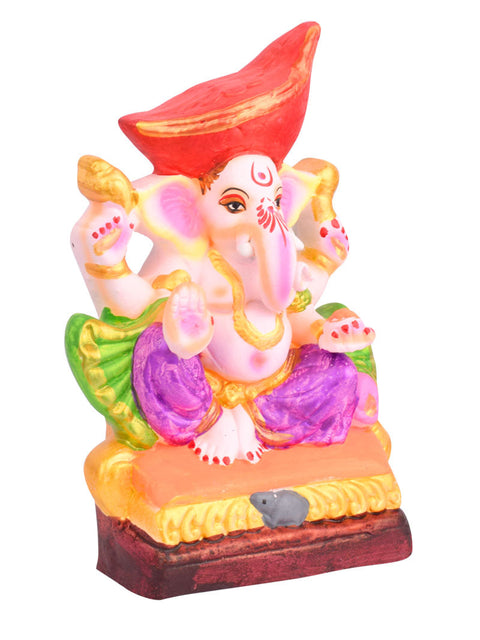 10.5 Inch Padmasana Ganpati With Mavala Pagdi