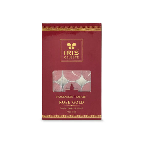 IRIS Celeste Rose Gold Scented Tealight Candles