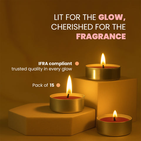 IRIS Celeste Rose Gold Scented Tealight Candles