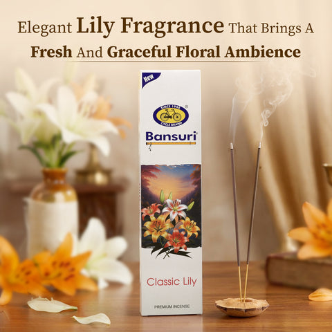 Bansuri Classic Lily Agarbathi | Floral Incense for Calm Ambience