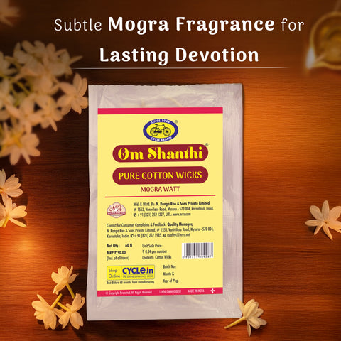 Mogra Watt (Pack of 4) | Ready-to-Light Pure Cotton Wicks