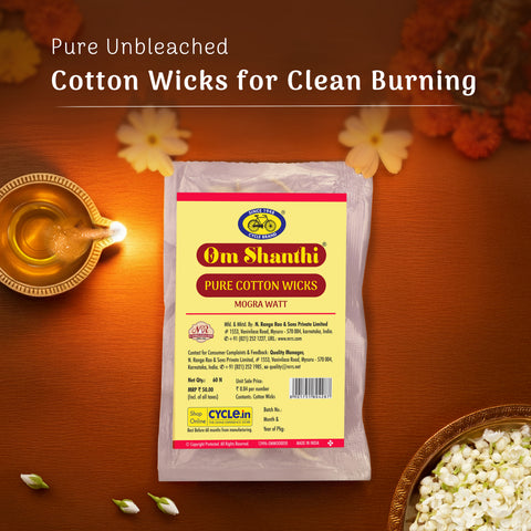 Mogra Watt (Pack of 4) | Ready-to-Light Pure Cotton Wicks