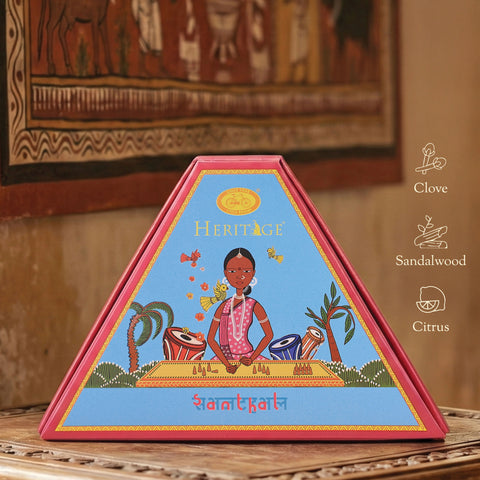 Cycle Heritage Celebration Collection – Signature Temple Incense Cones Inspired by 6 Indian Heritage Art Forms (72 Cones + Free Holder)