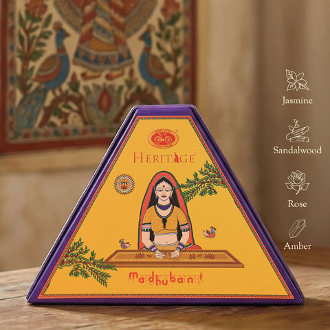 Cycle Heritage Celebration Collection – Signature Temple Incense Cones Inspired by 6 Indian Heritage Art Forms (72 Cones + Free Holder)