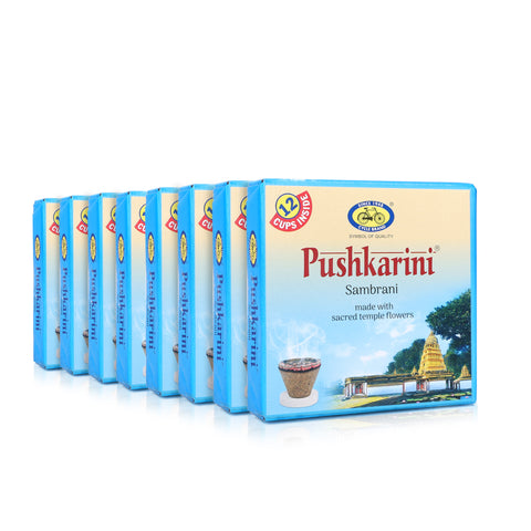 Pushkarini Cup Sambrani - Pack of 8 (12 Cups + 1 burner plate/pack)