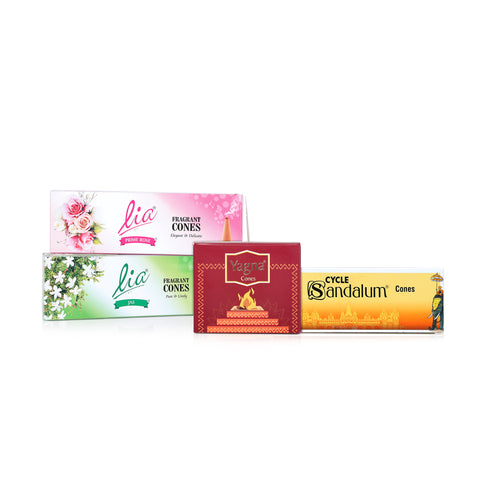 Incense Cones Combo - Pack Of 4 Fragrances