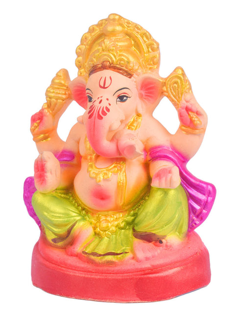 6-Inch Eco-Friendly Ganesha Idol in Gajanan Pose
