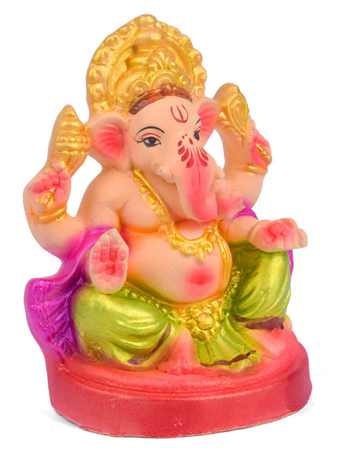 6-Inch Eco-Friendly Ganesha Idol in Gajanan Pose