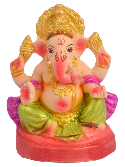 6-Inch Eco-Friendly Ganesha Idol in Gajanan Pose