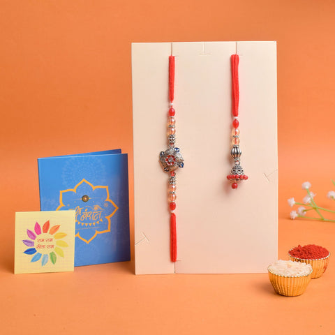 Harmony & Devotion: Couple Rakhi Set