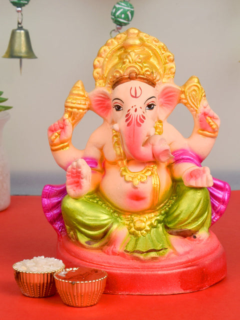 6-Inch Eco-Friendly Ganesha Idol in Gajanan Pose