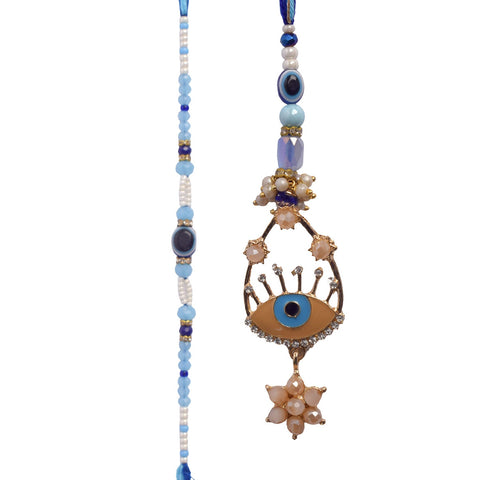 Evil Eye Beaded Bhaiya Bhabhi Rakhi Set