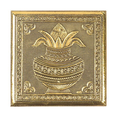 Meenakari-Adorned Wooden Kalash Chowki for a Touch of Elegance (6 Inch)