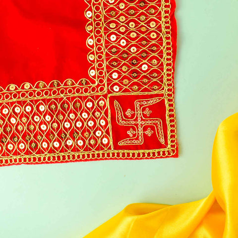 Swastik Design Aasan 16x16 Inch (Small) – Pack of 4