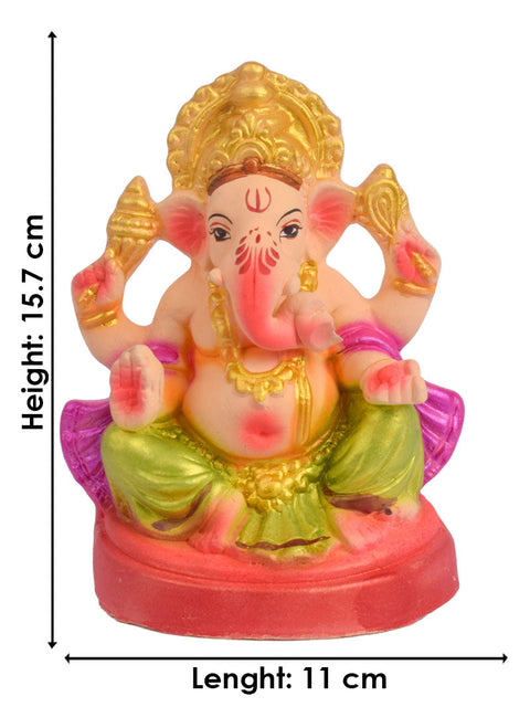 6-Inch Eco-Friendly Ganesha Idol in Gajanan Pose