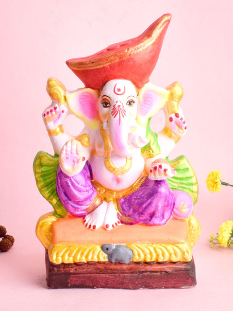 10.5 Inch Padmasana Ganpati With Mavala Pagdi