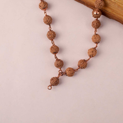 5 Mukhi Copper Capping Natural Rudraksha Mala 100% Original & Certified