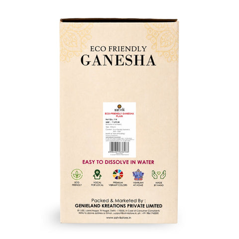 8 Inch Natural Clay Eco Friendly Ganesha Idol