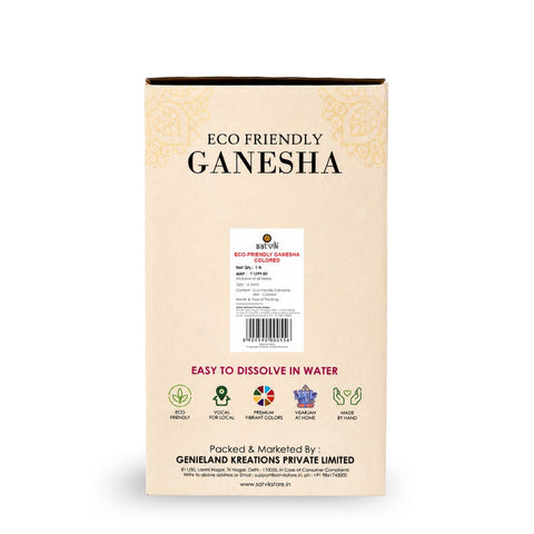 6 Inch Vibrant Eco-Friendly Ganesha Idol With Royal Turban
