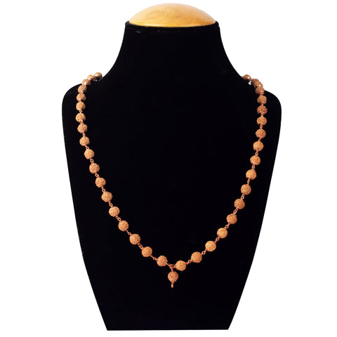 5 Mukhi Copper Capping Natural Rudraksha Mala 100% Original & Certified