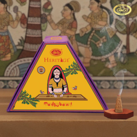 Cycle Heritage Celebration Collection – Signature Temple Incense Cones Inspired by 6 Indian Heritage Art Forms (72 Cones + Free Holder)