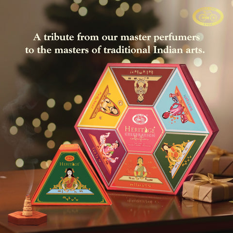 Cycle Heritage Celebration Collection – Signature Temple Incense Cones Inspired by 6 Indian Heritage Art Forms (72 Cones + Free Holder)