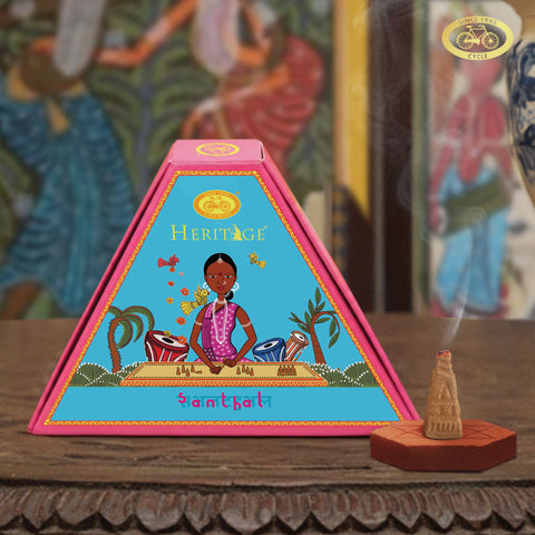 Cycle Heritage Celebration Collection – Signature Temple Incense Cones Inspired by 6 Indian Heritage Art Forms (72 Cones + Free Holder)