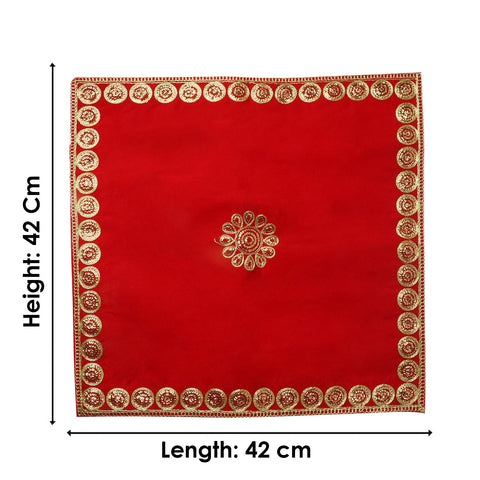 Artistic Red Velvet Puja Aasan