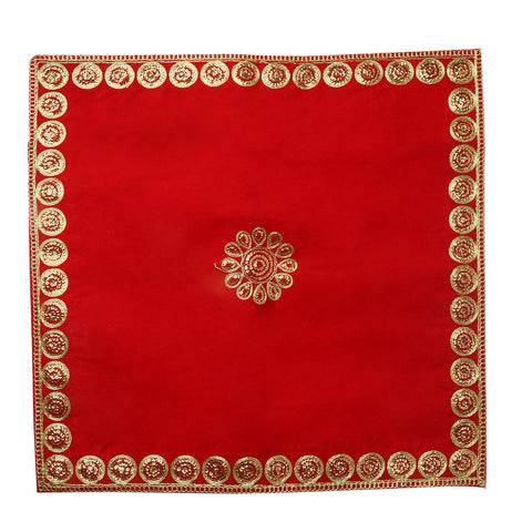 Artistic Red Velvet Puja Aasan