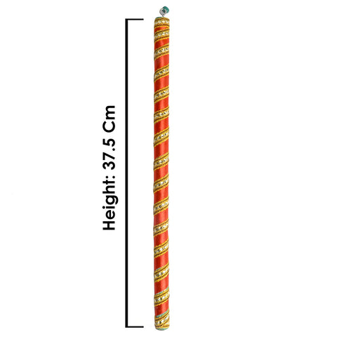 Handcrafted Silk Ribbon Wrapped Wooden Dandiya Sticks