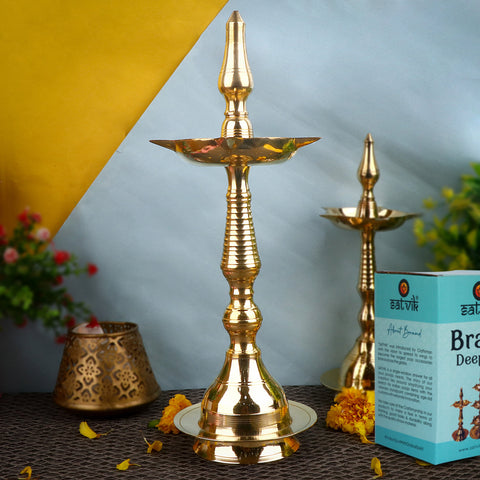 7-8 Inch Traditional Brass Kerala Diya