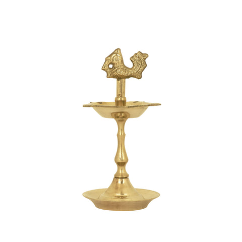 5 Inch Brass Peacock Kerala Diya