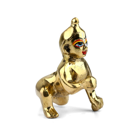Brass Bal Gopal/Laddu Gopal Idol (Sizes Available 0 to 7)