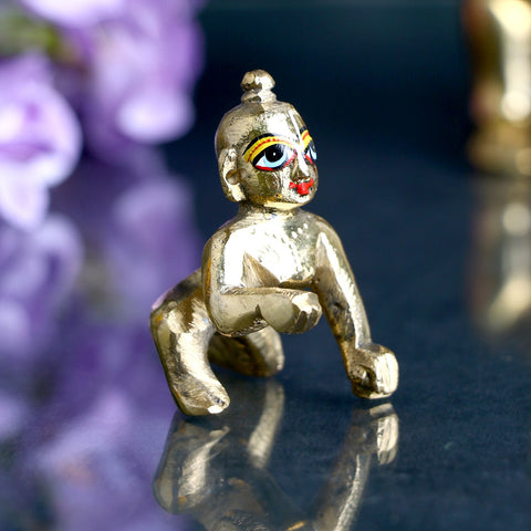 Brass Bal Gopal/Laddu Gopal Idol (Sizes Available 0 to 7)