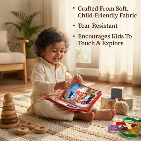 Sri Krishna Cloth Book for Kids (Washable and Reusable)