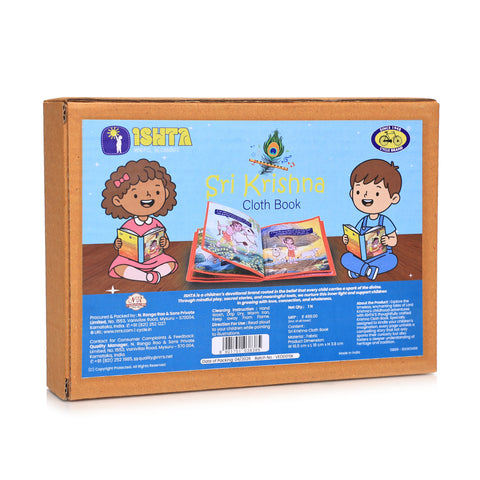 Sri Krishna Cloth Book for Kids (Washable and Reusable)