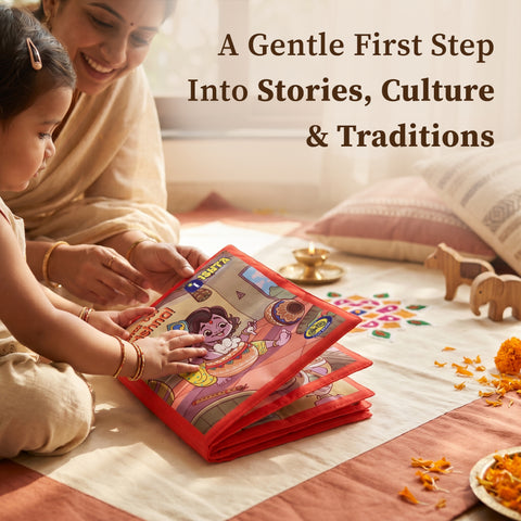Sri Krishna Cloth Book for Kids (Washable and Reusable)