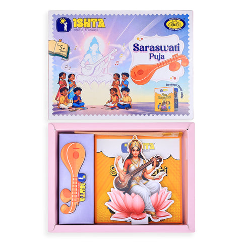 Saraswati Puja Kit for Kids - Inspiring Learning, Wisdom & Devotion (Aged 4+)