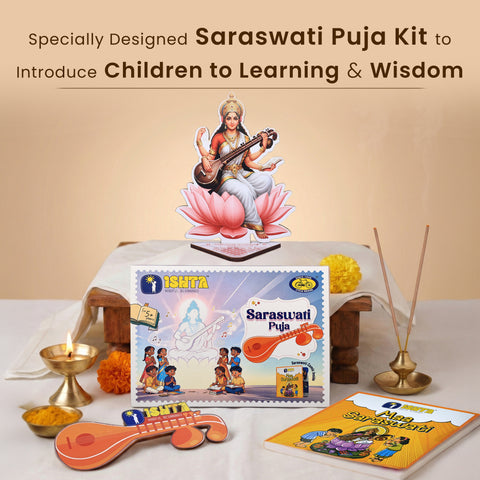 Saraswati Puja Kit for Kids - Inspiring Learning, Wisdom & Devotion (Aged 4+)